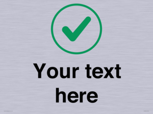 Custom plain background, green tick in circle sign